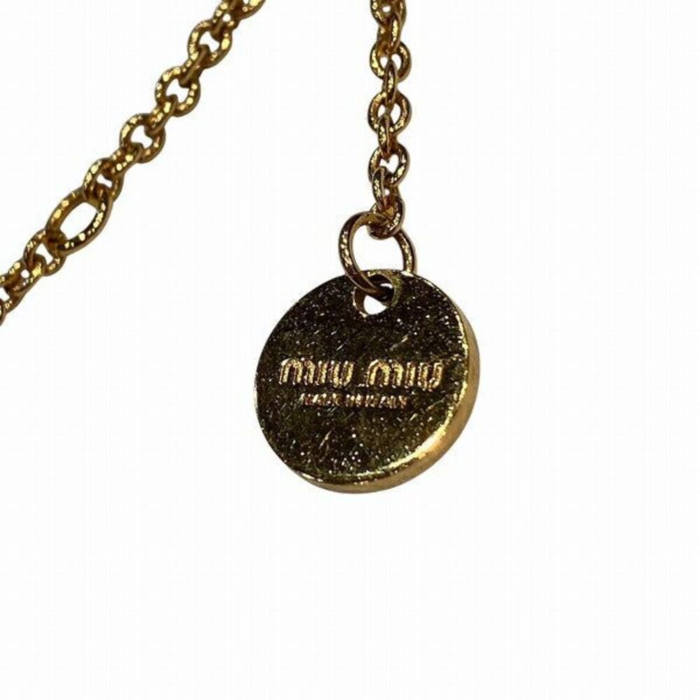 Miu Miu M Logo Pearl Necklace - Picture 7 of 9
